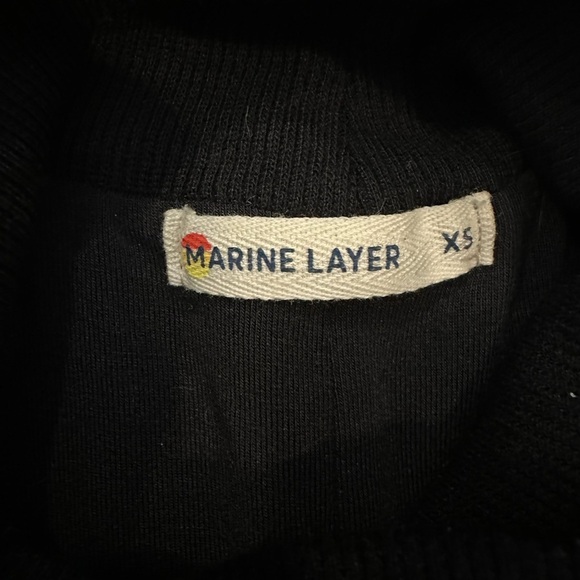 Marine Layer Lexi Ribbed Mockneck Long Sleeve Midi Dress in Black XS - Picture 11 of 11